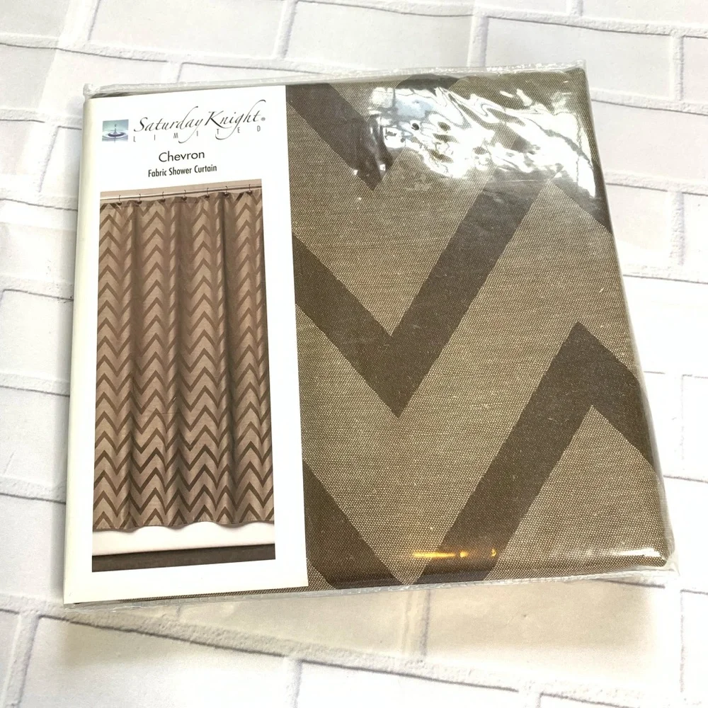 New Saturday knight chevron brown shower curtain